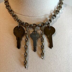 Antique Key Chunky Chain Necklace by Loveit Shop
